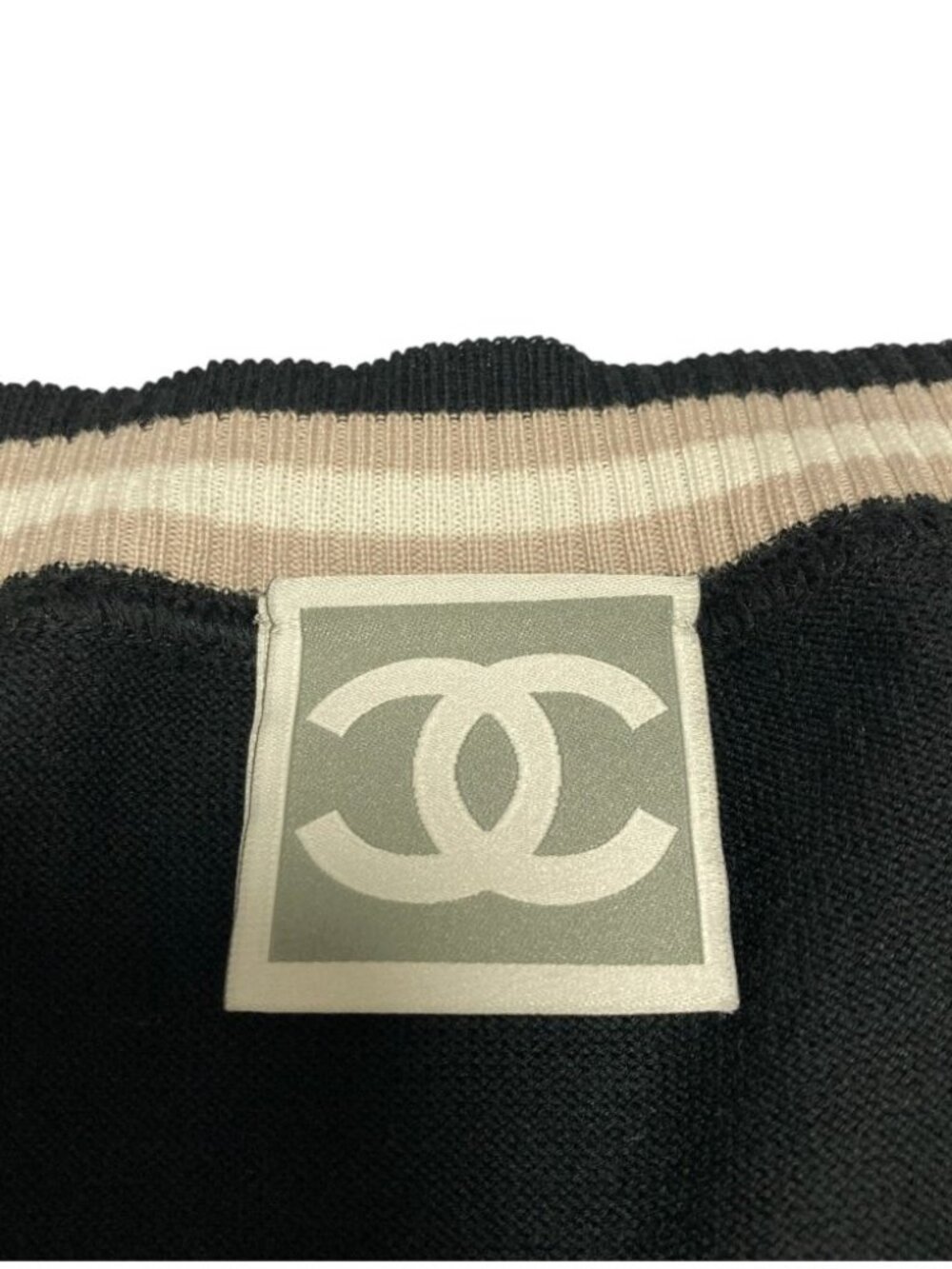 Chanel Sports Line CC Logo Knit Sweater 38 Black - Picture 5 of 9